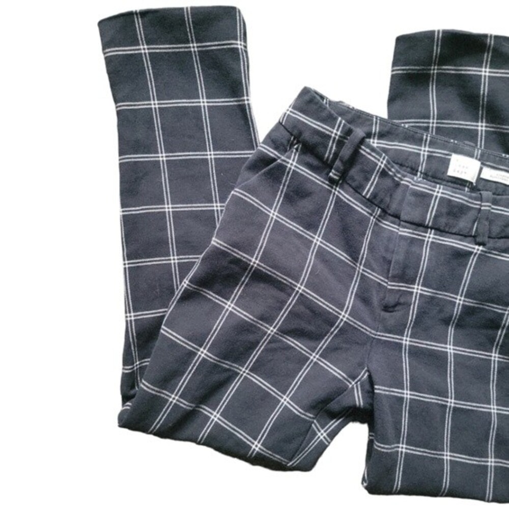 [A NEW DAY] Black & White Plaid Cropped Pants - 2